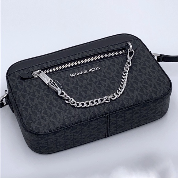 MICHAEL KORS LARGE EW ZP CHAIN XBODY BLACK SIGNATR - Picture 4 of 16